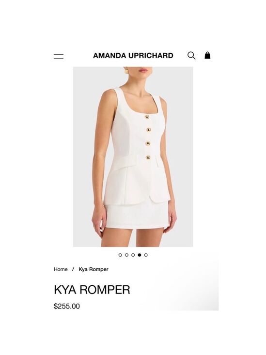 Amanda Uprichard Pants - NWT Amanda Uprichard White Kya Romper Size S